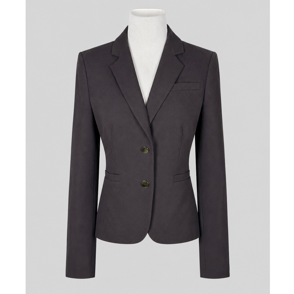 Calvin Klein Womens Otter Brown Two Button Blazer Suit Jacket S3NJL706 Size 8
